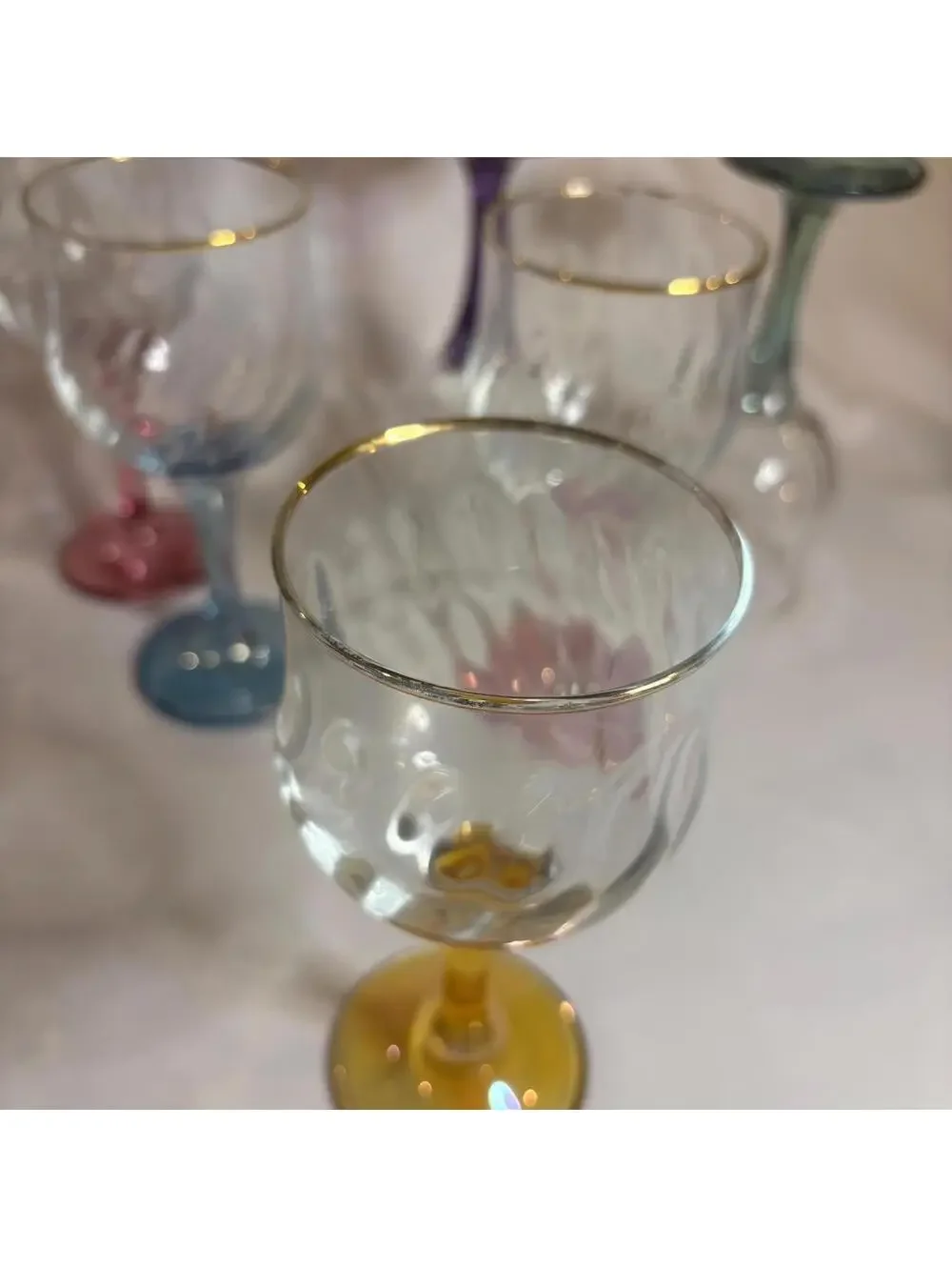 Multicolor Stemmed Glasses - set of six